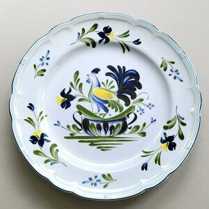 Nikko Normandie Dinner Plate, French Country Rooster, Blue Green Yellow,  Japan